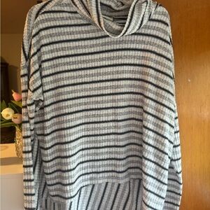 Striped Gray and Black Women's Sweater
